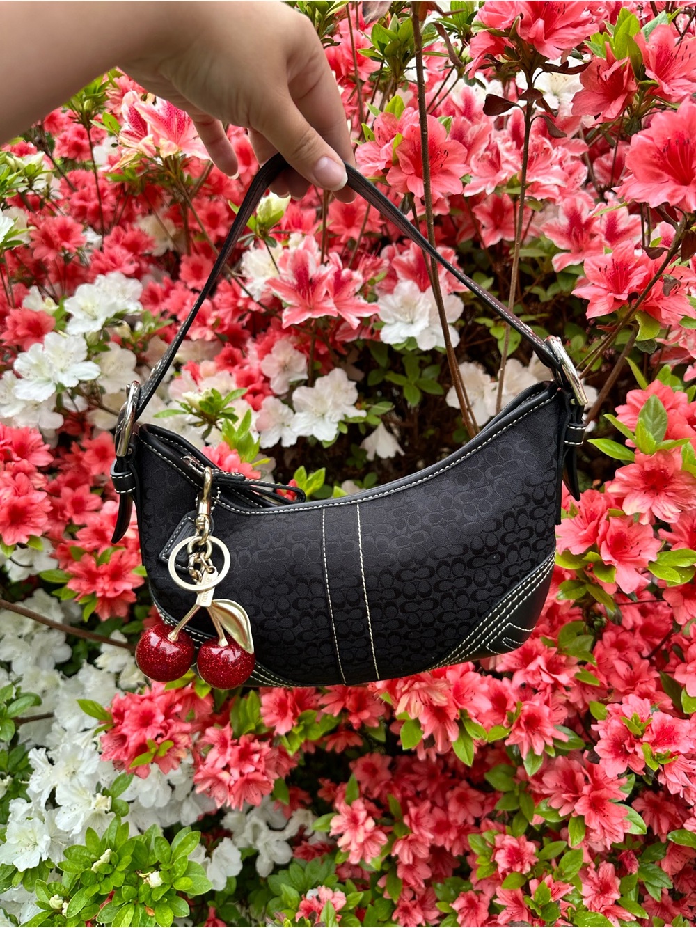 Coach Black Signature Small Hobo Bag